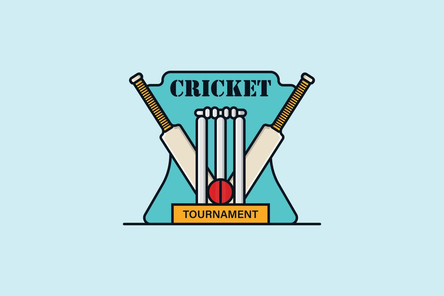 Professional Cricket Match Tournament badge logo design. Sport object icon concept. Cricket logo template design. Badge emblem cricket logo, cricket team, team club logo design. vector