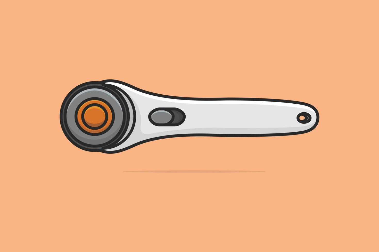 Electric Angle Grinder vector illustration. Mechanic and Gardening working tool object icon concept. Wireless grinder with round cutter vector design on light orange background.