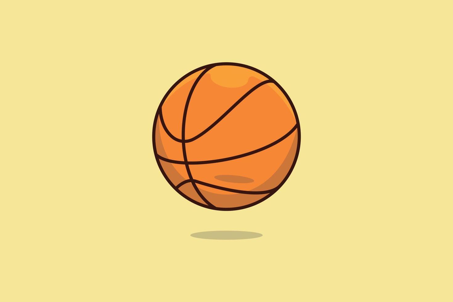 ilustración vectorial de baloncesto deportivo. concepto de icono de objeto deportivo. diseño vectorial de baloncesto redondo deportivo sobre fondo naranja claro con sombra. vector