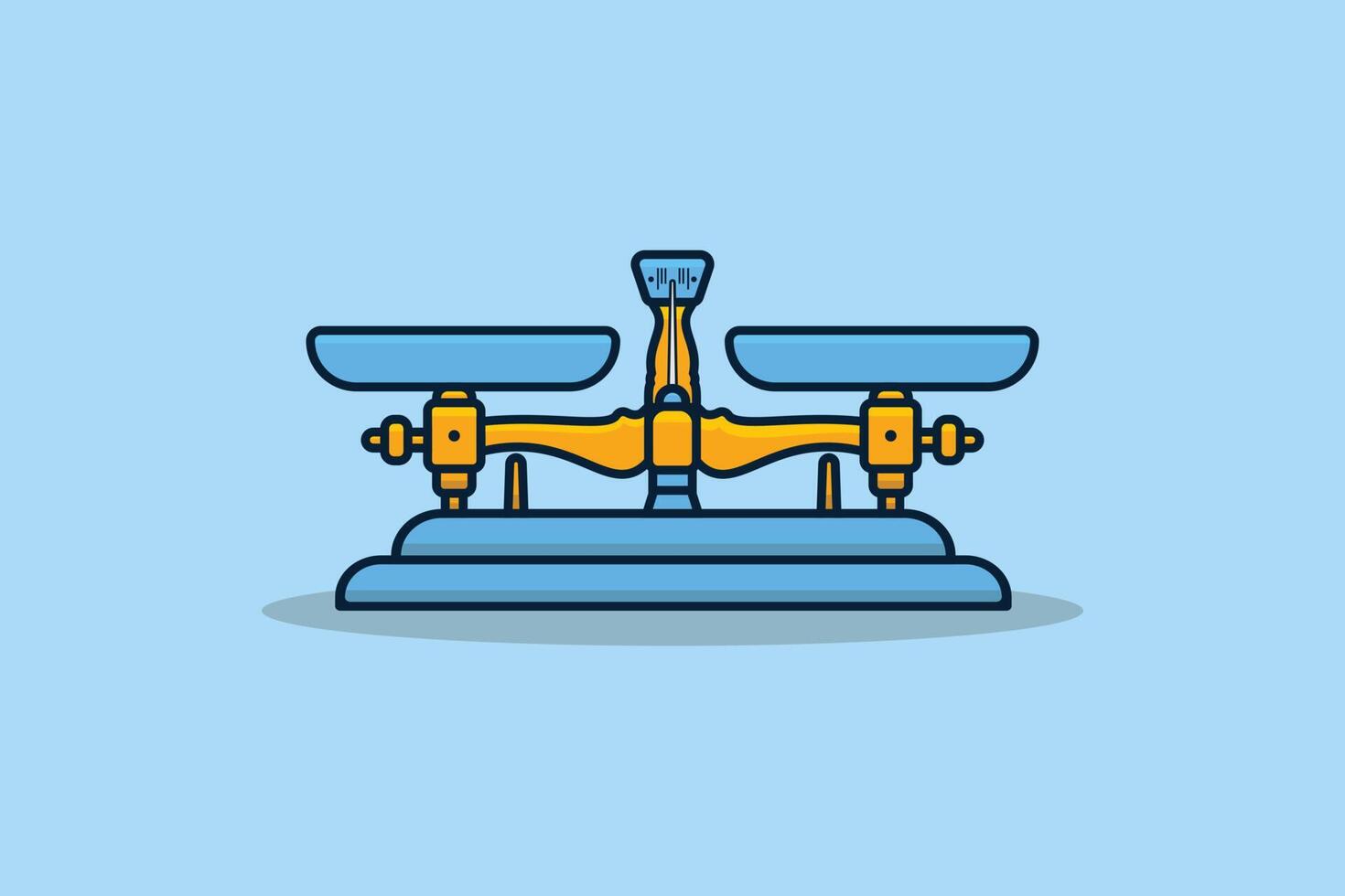 Balance Scale vector illustration. Business and finance objects icon concept. Bowls of scales in balance vector design with shadow on blue background.