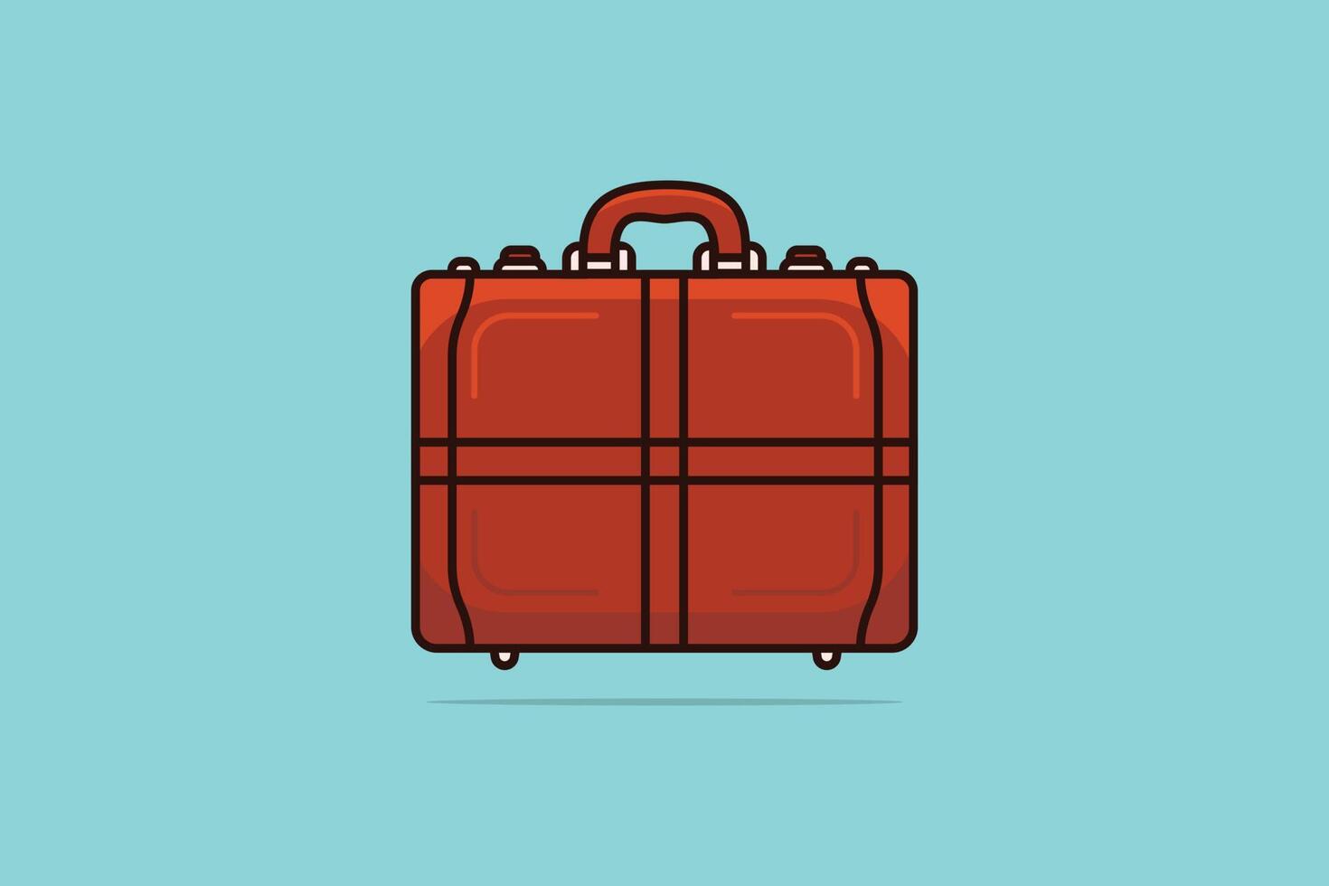 Businessman and Office Suitcase vector illustration. Business object icon concept. Education, learning, business, finance concept. Grey briefcase or schoolbag vector design on blue background.