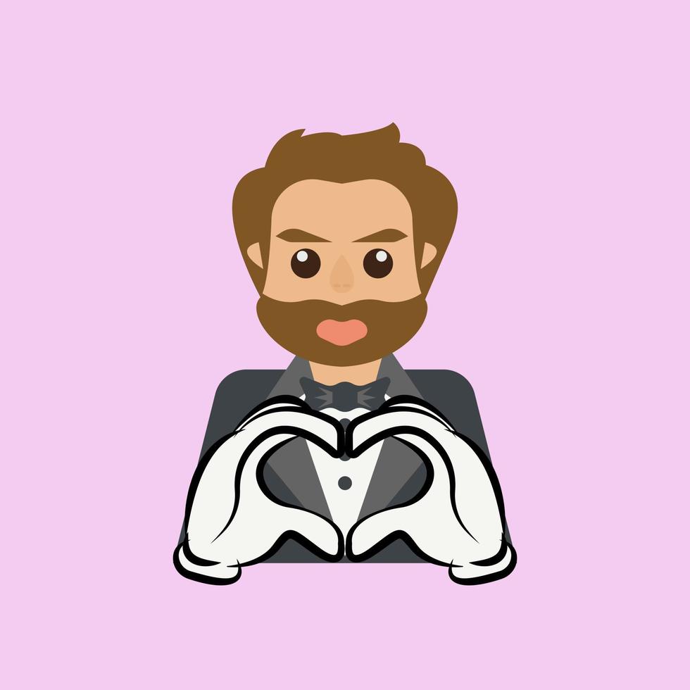 vector illustration of a man expressing love