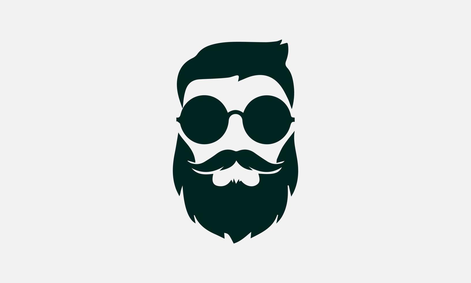 hombre peinado vector gafas logo