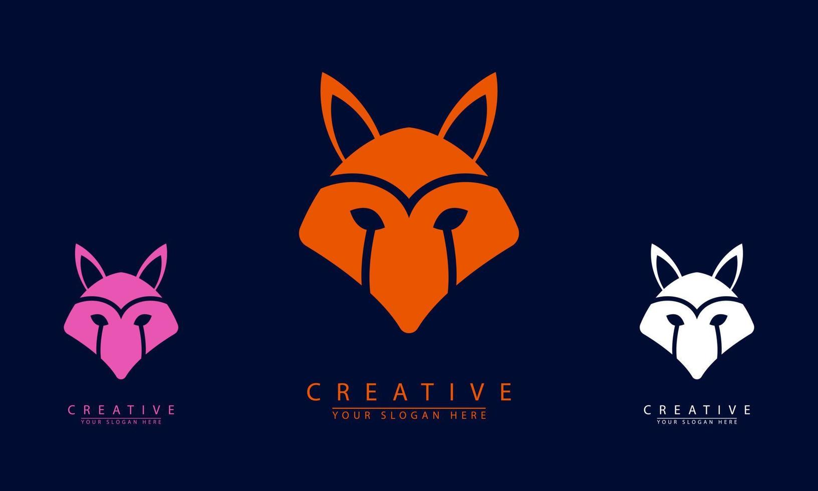 vector simple fox head logo