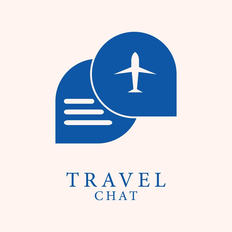 Travel chat logo template design vector