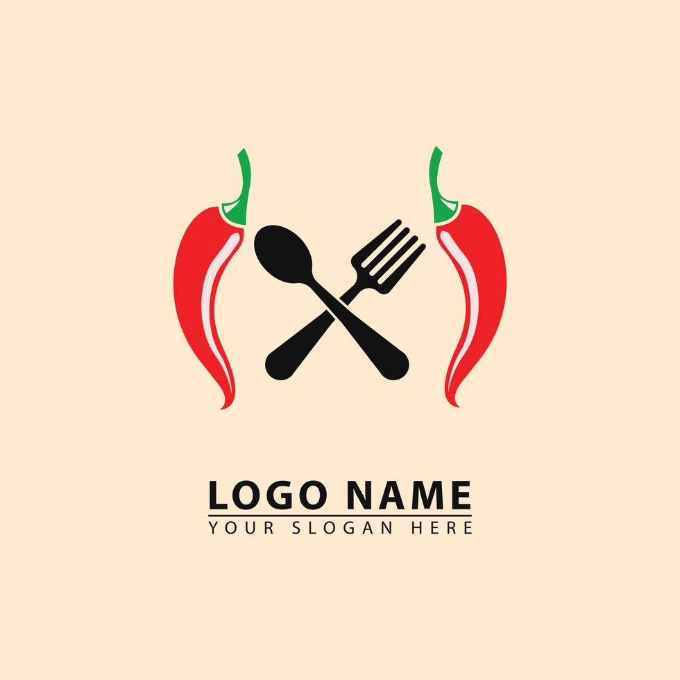 icono del logotipo del vector de comida picante.