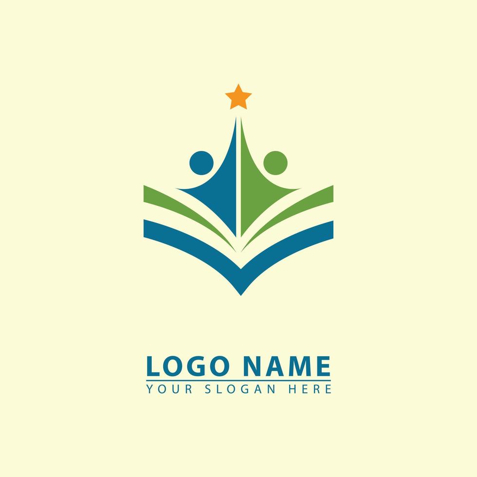 icono del logotipo del libro de educación vectorial. vector