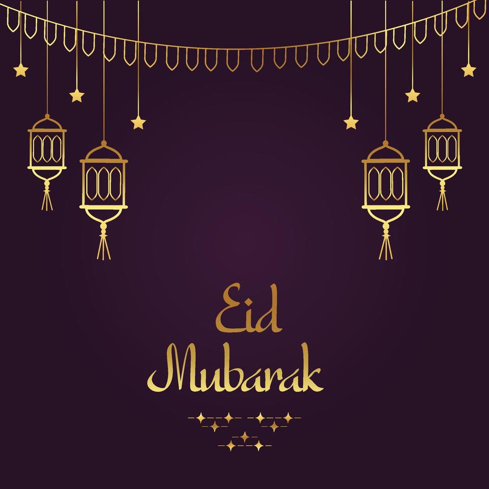 Creative Eid Mubarak Islamic festival greeting template Free Vector card