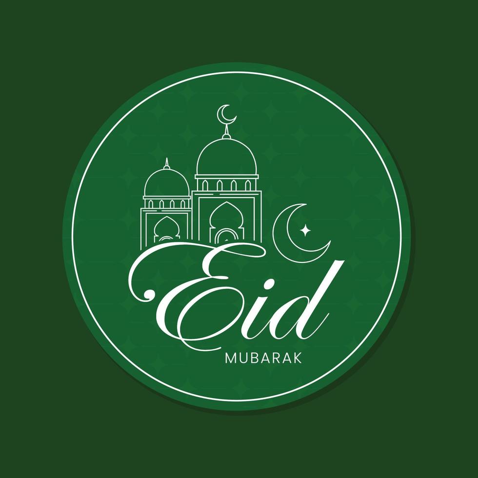 Eid Mubarak greeting card template and poster design Free Vecto vector