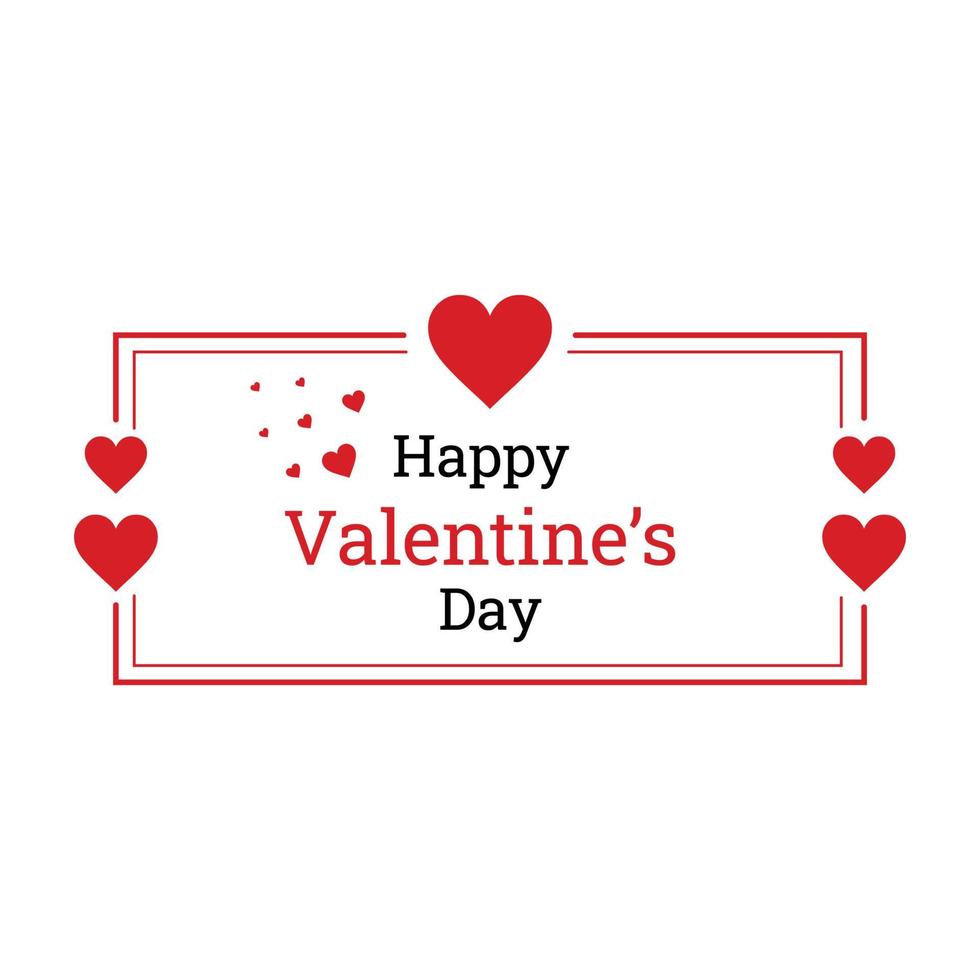 Happy Valentines Day typography poster, Valentines Day greeting card template with typography text Free Vector