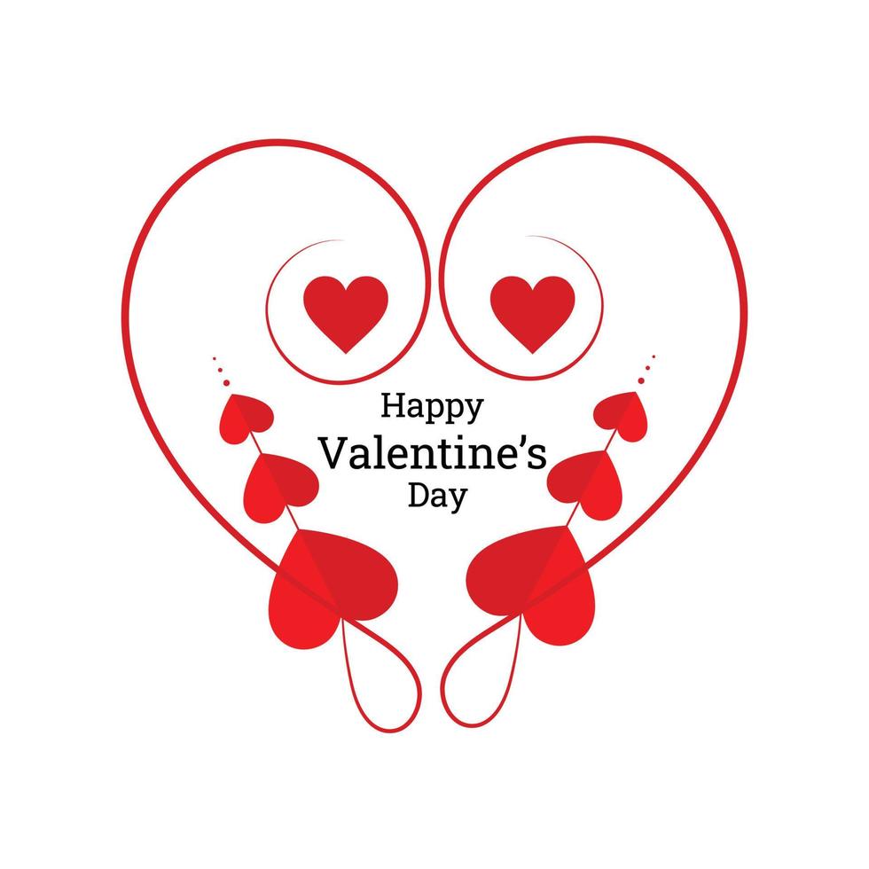 Happy Valentines Day typography poster, Valentines Day greeting card template with typography text Free Vector