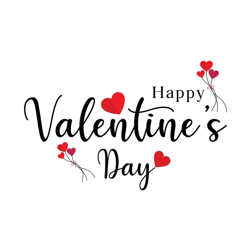 Happy Valentine's Day beautiful card typography poster Pro Vector