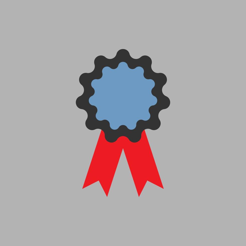 medal blue ribbon icon logo vector