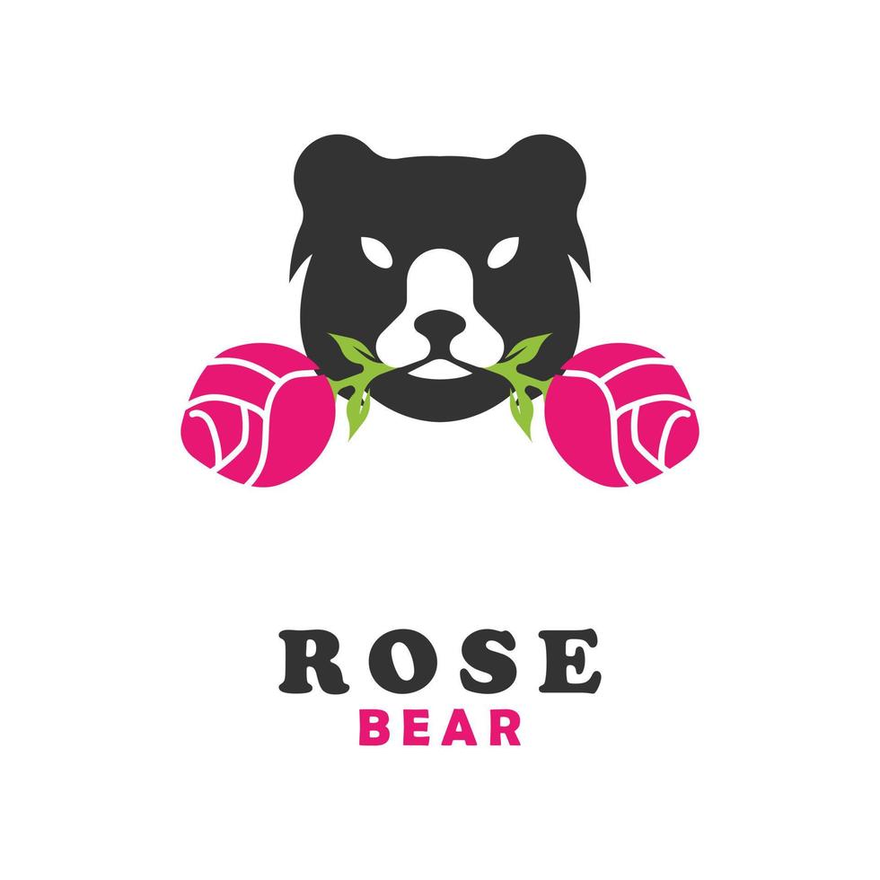 vector graphics of bear and rose logo icon 17204865 Vector Art at Vecteezy