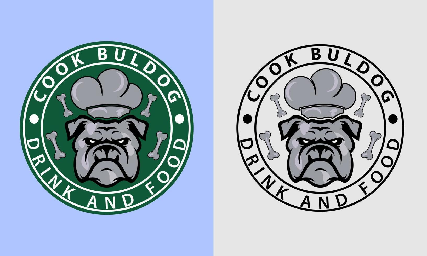 logotipo de sombrero de chef bulldog vectorial vector