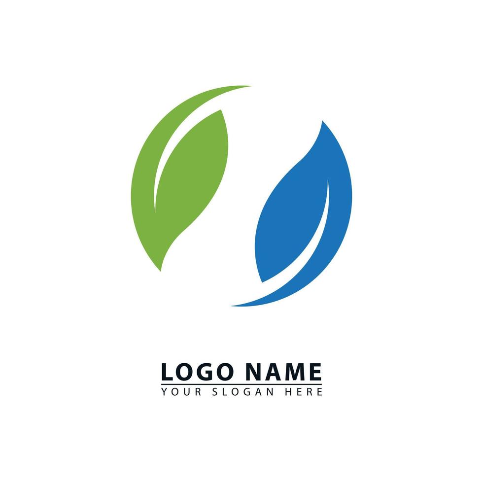 abstract circular leaf vector logo icon.