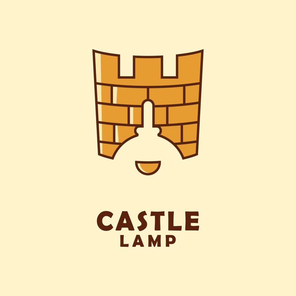 vector de combinación de icono de logotipo de castillo y candelabro.