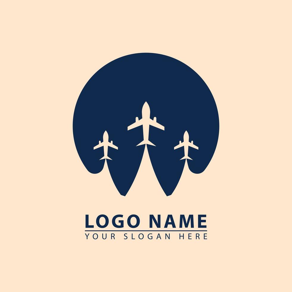 vector combination of planet and plane logo icon.