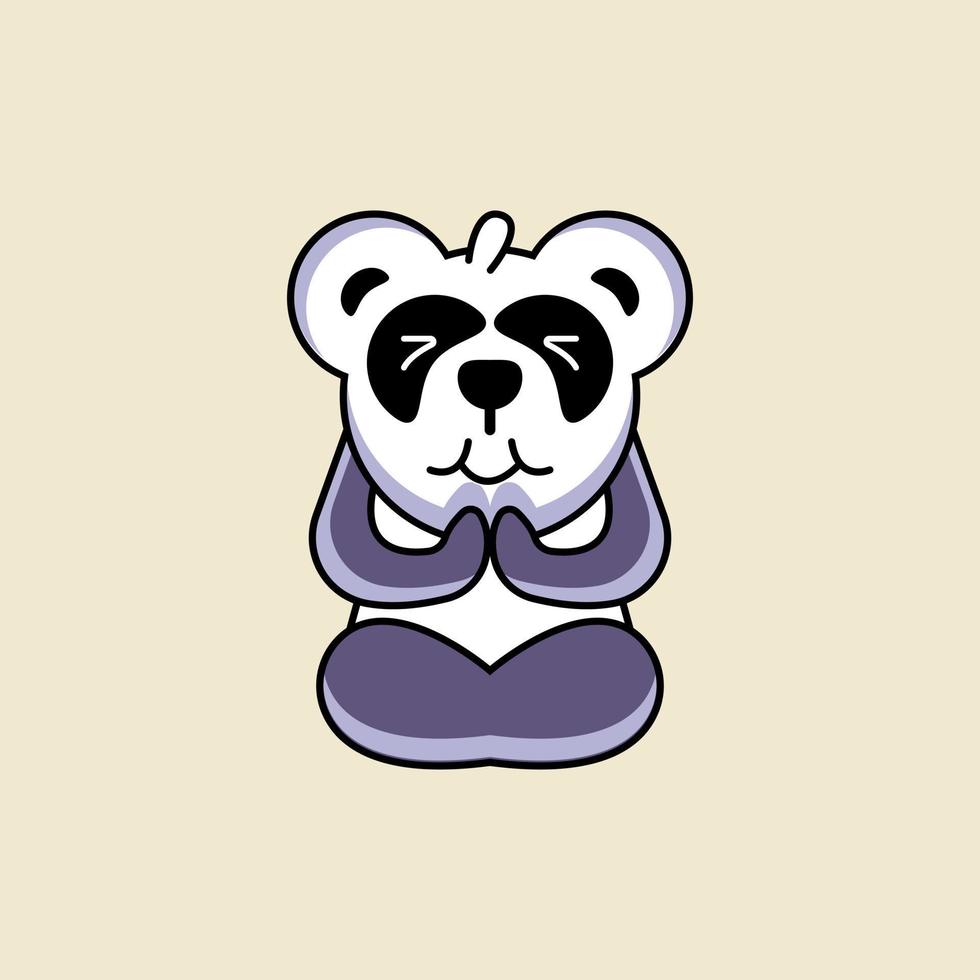 vector illustration of a cute panda doing yoga