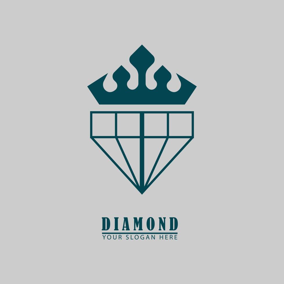 pen diamond with crown icon logo vector