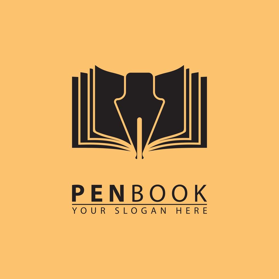 pen combination book logo vector