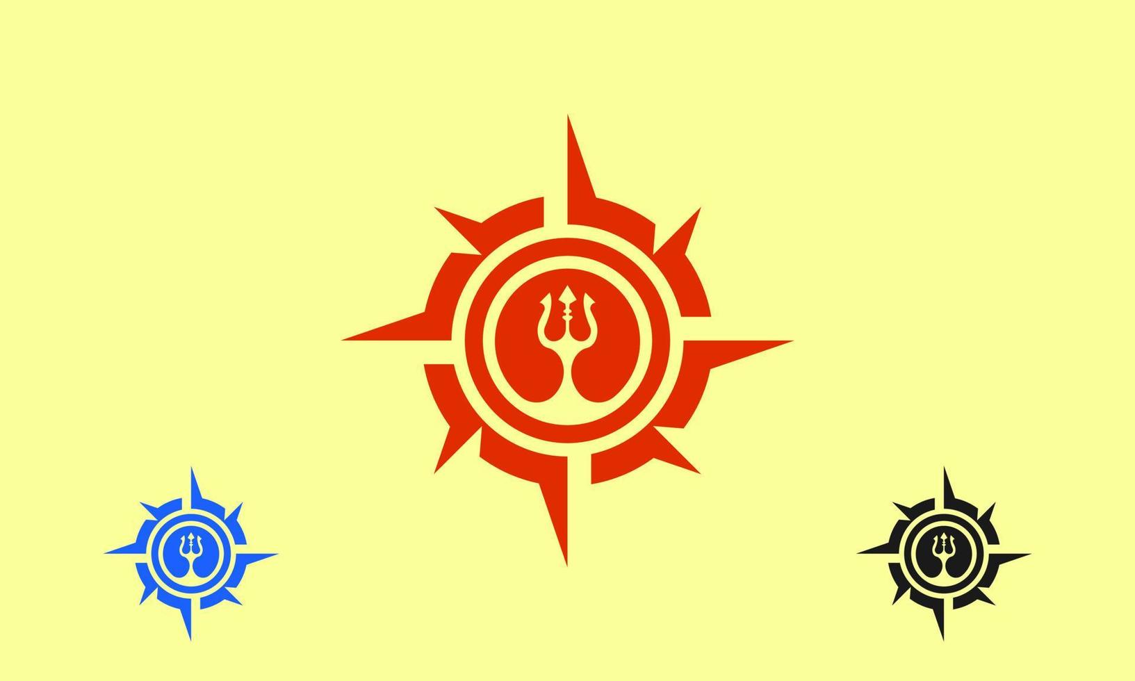 trident design combination of cardinal circles for logo icons. vector