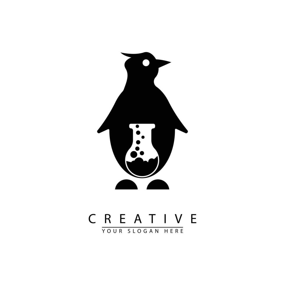 Penguin lab logo design vector image