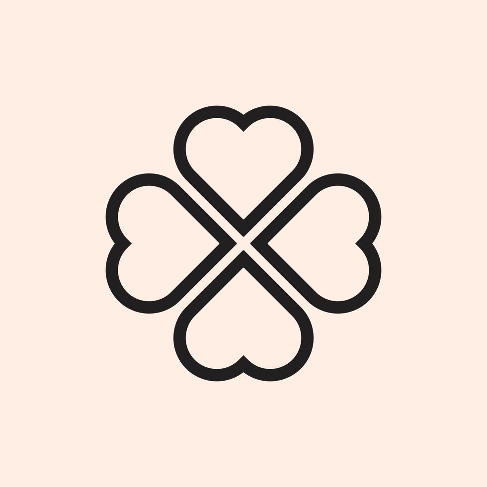 four heart icon. Simple heart, love logo vector