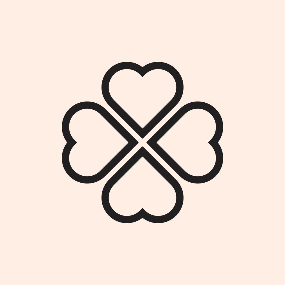 four heart icon. Simple heart, love logo vector