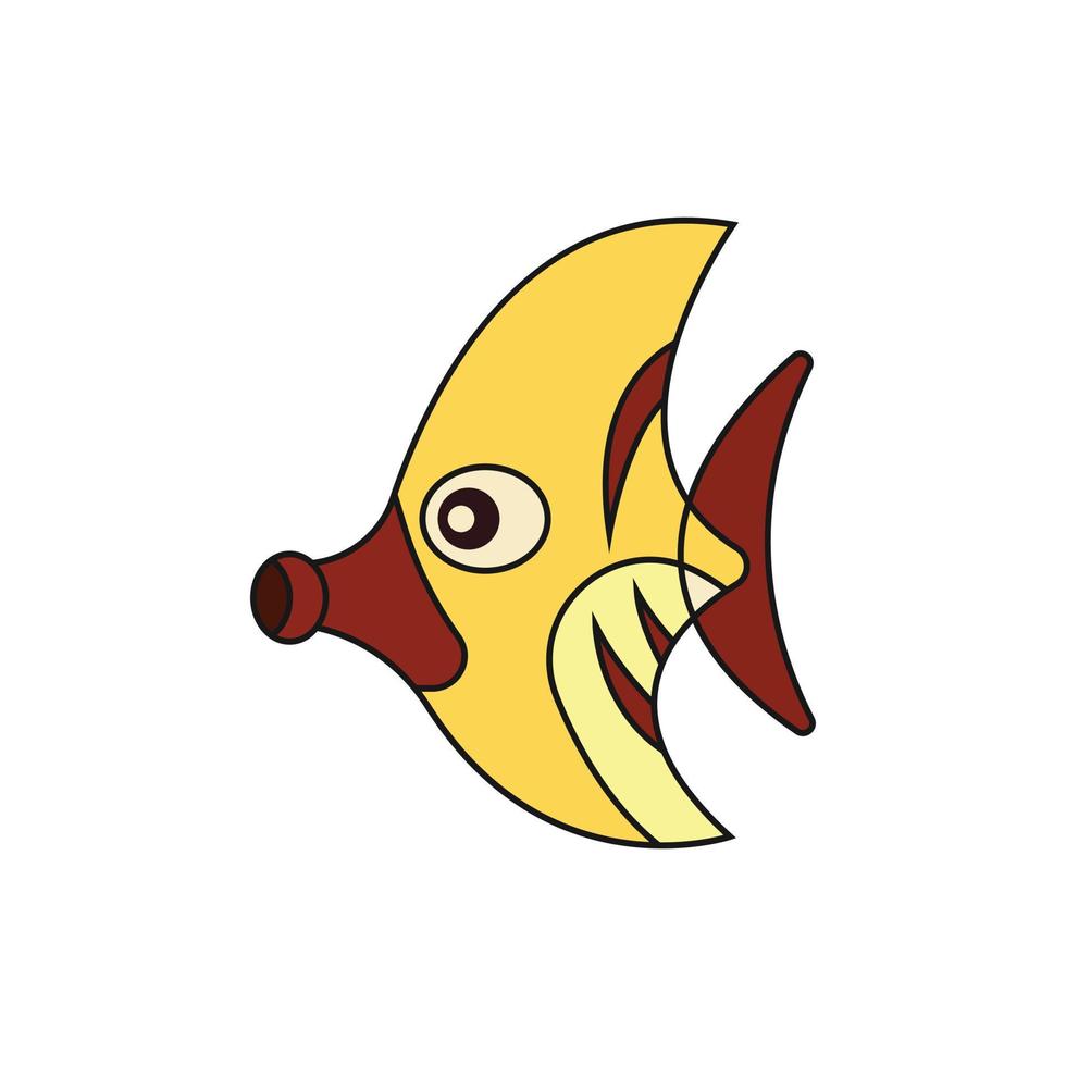 icono de logotipo de vector de pescado delgado