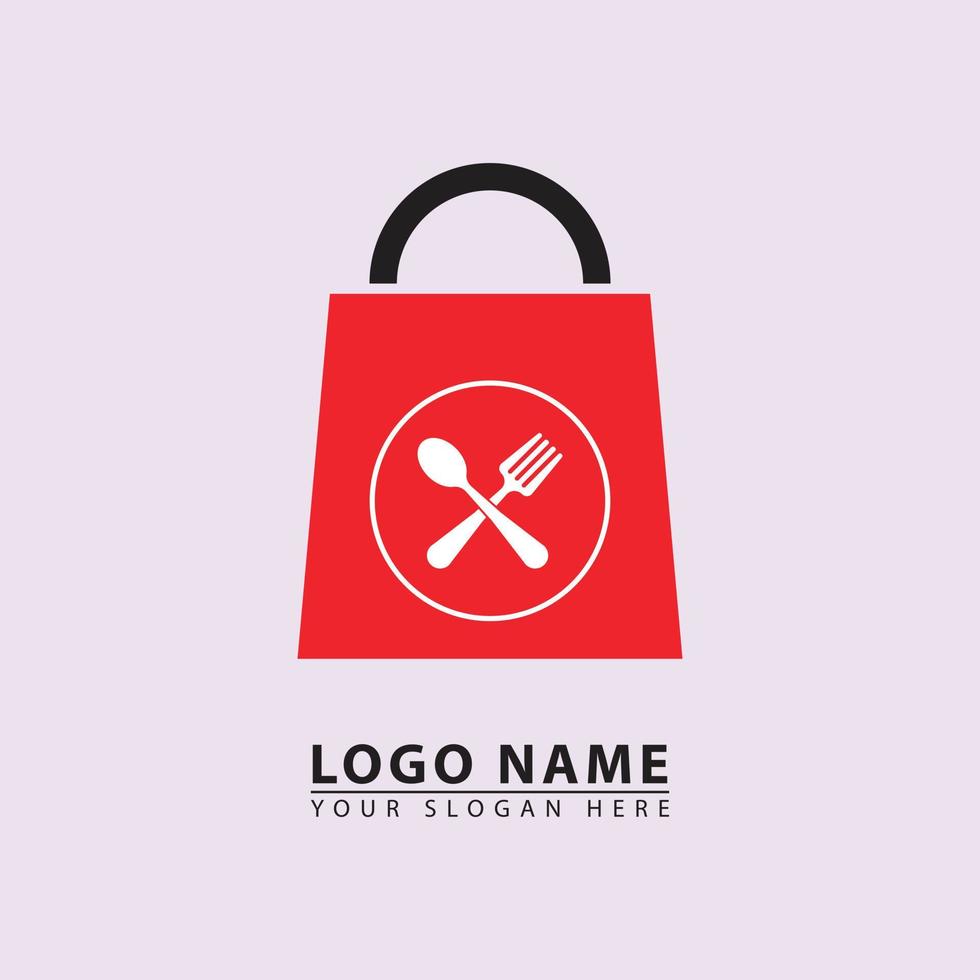 vector online shop food logo icon.