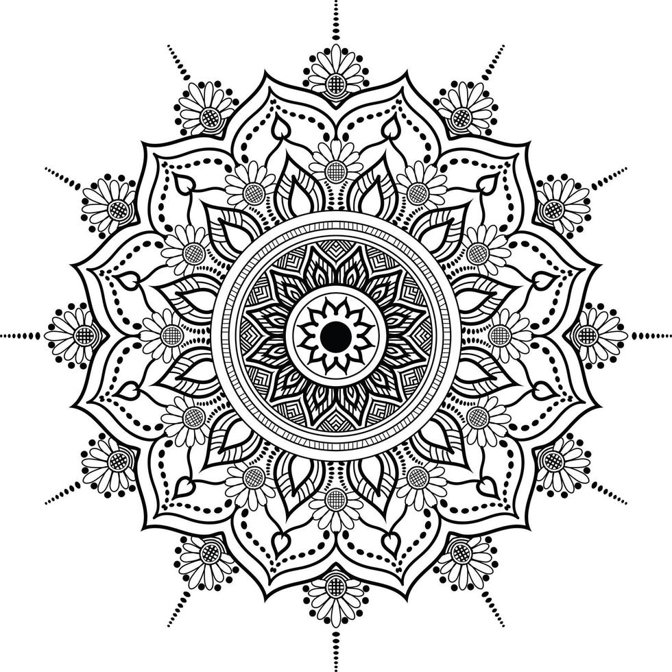 black and white mandala vector