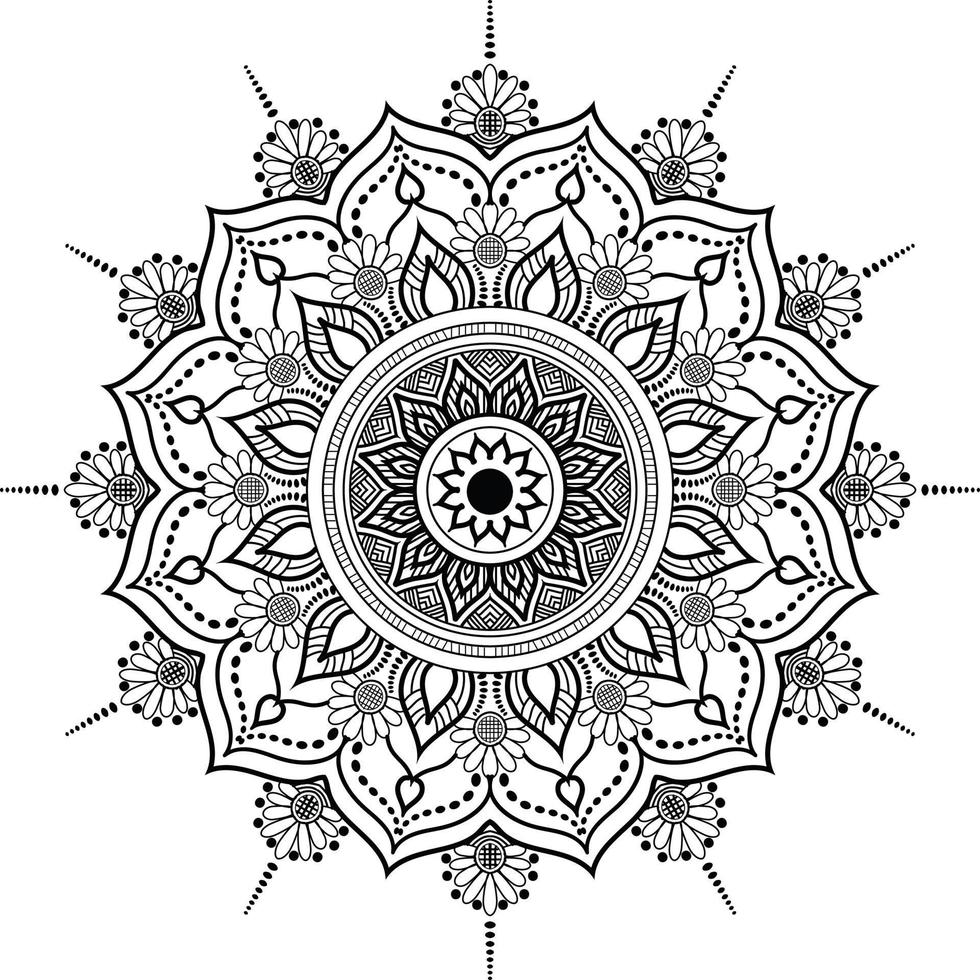 black and white mandala vector