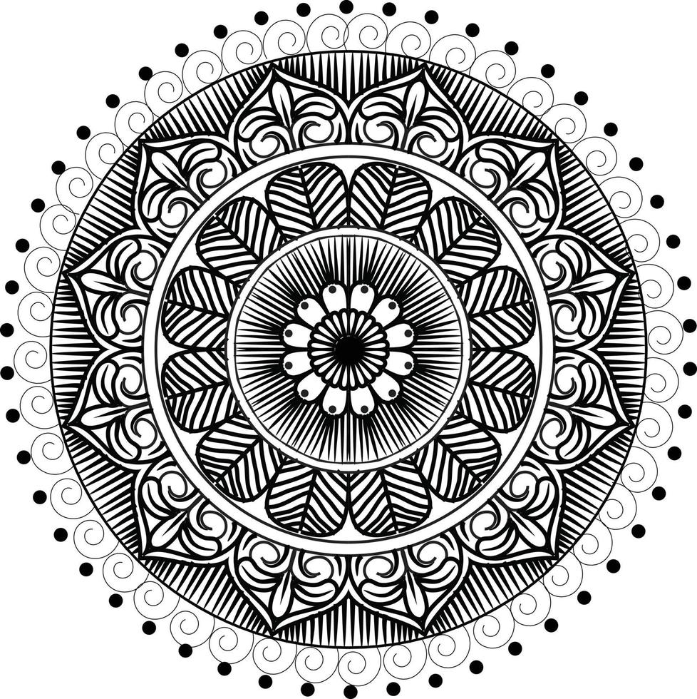 black and white mandala vector
