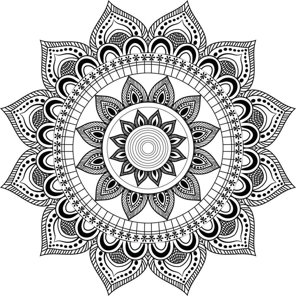 black and white mandala vector