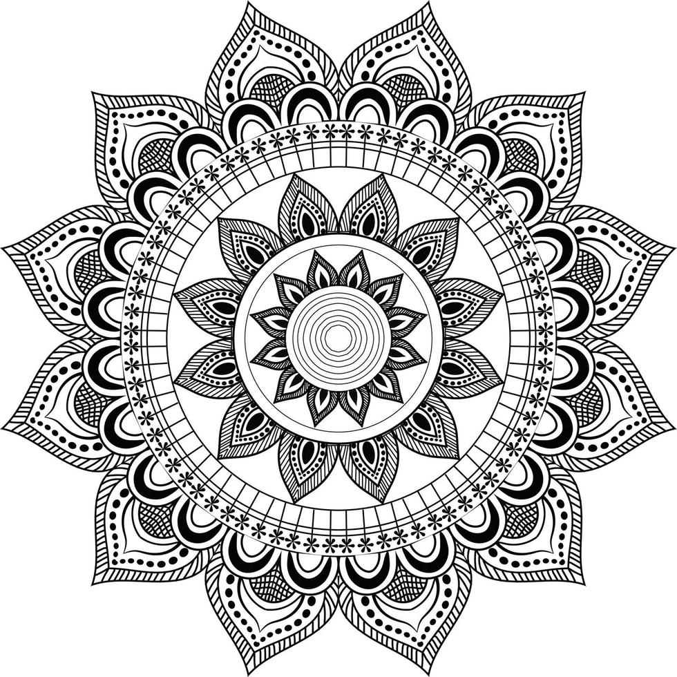 black and white mandala vector