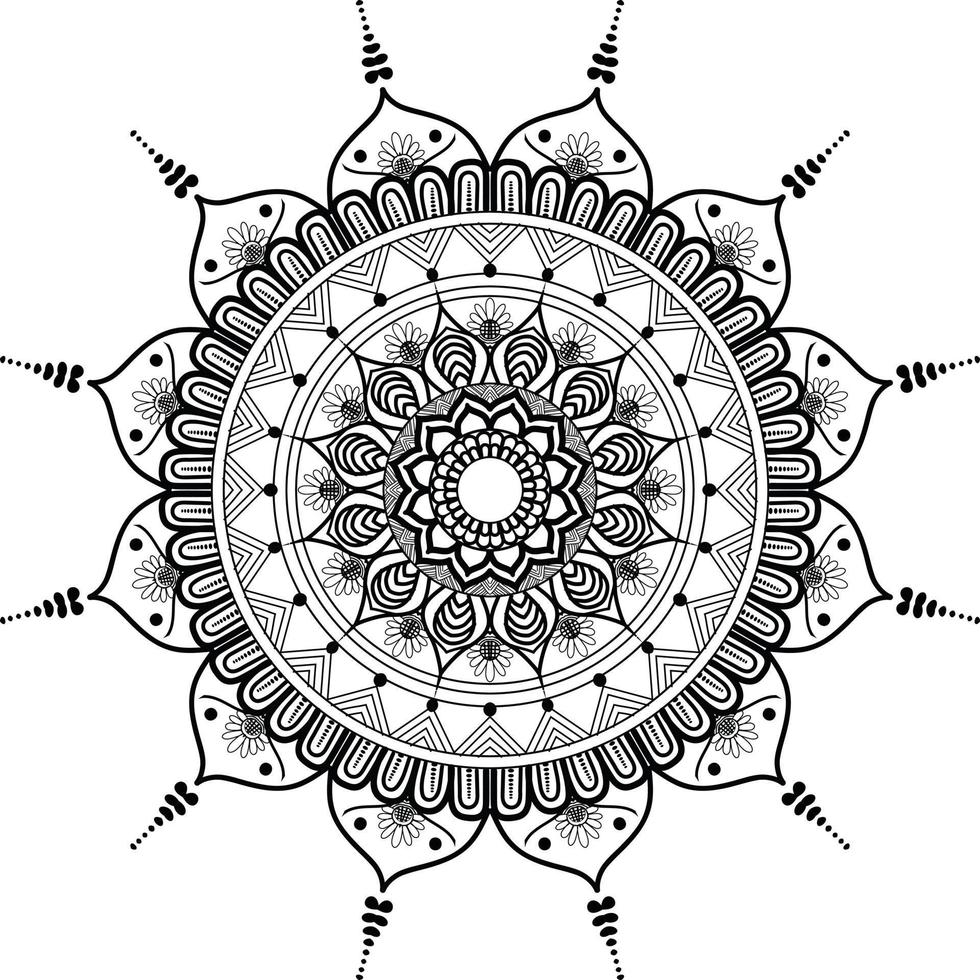 black and white mandala vector