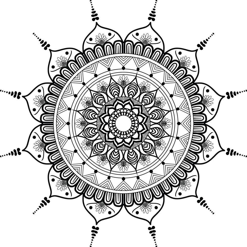 mandala blanco y negro vector