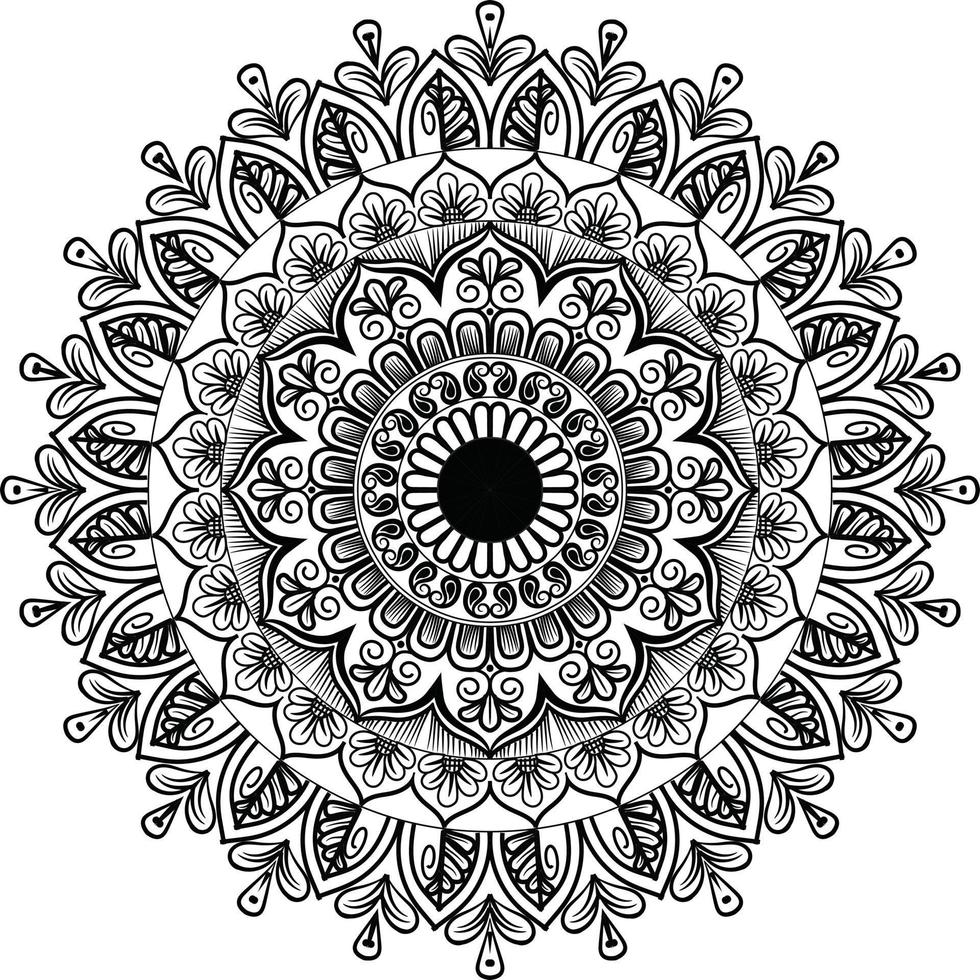 black and white mandala vector