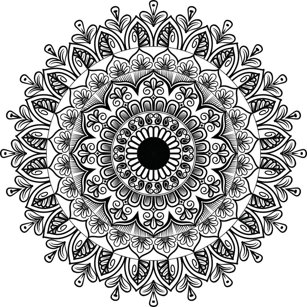 black and white mandala vector