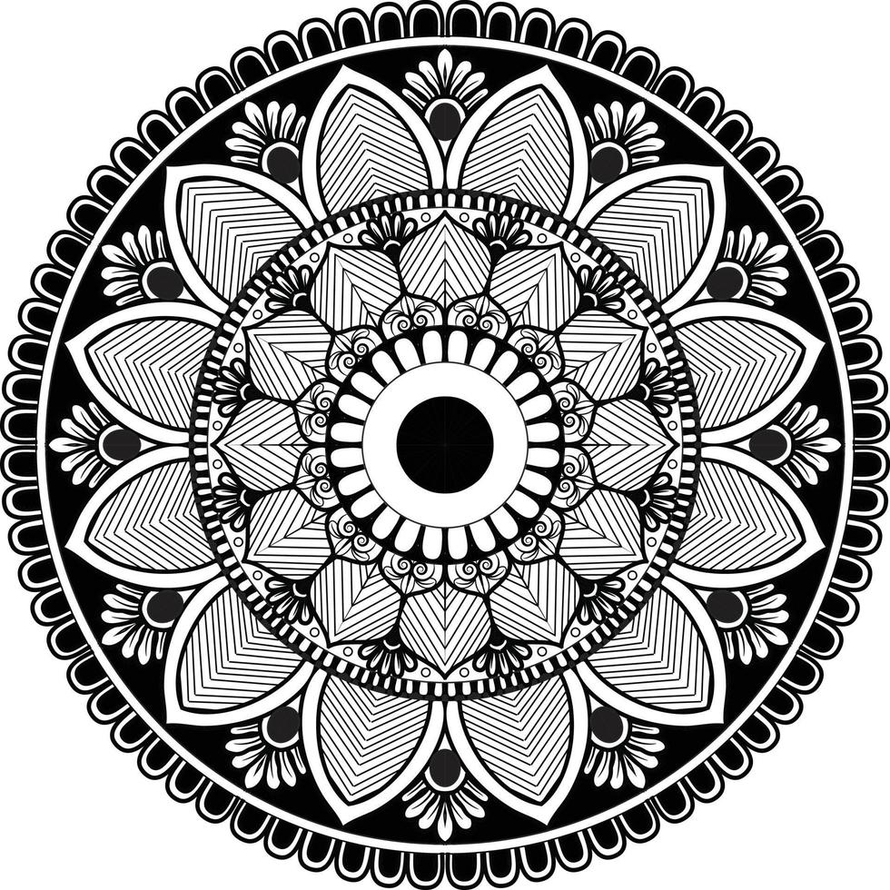 black and white mandala vector