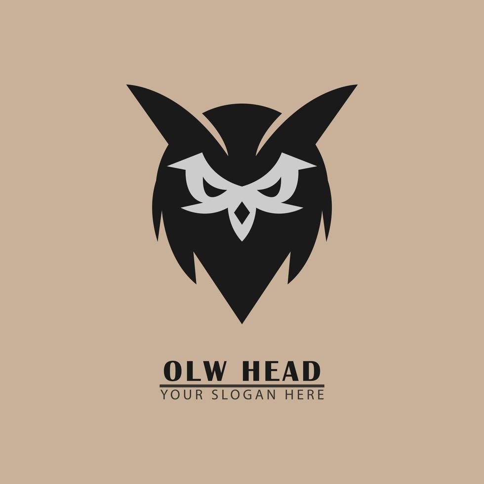 simple owl head logo icon vector