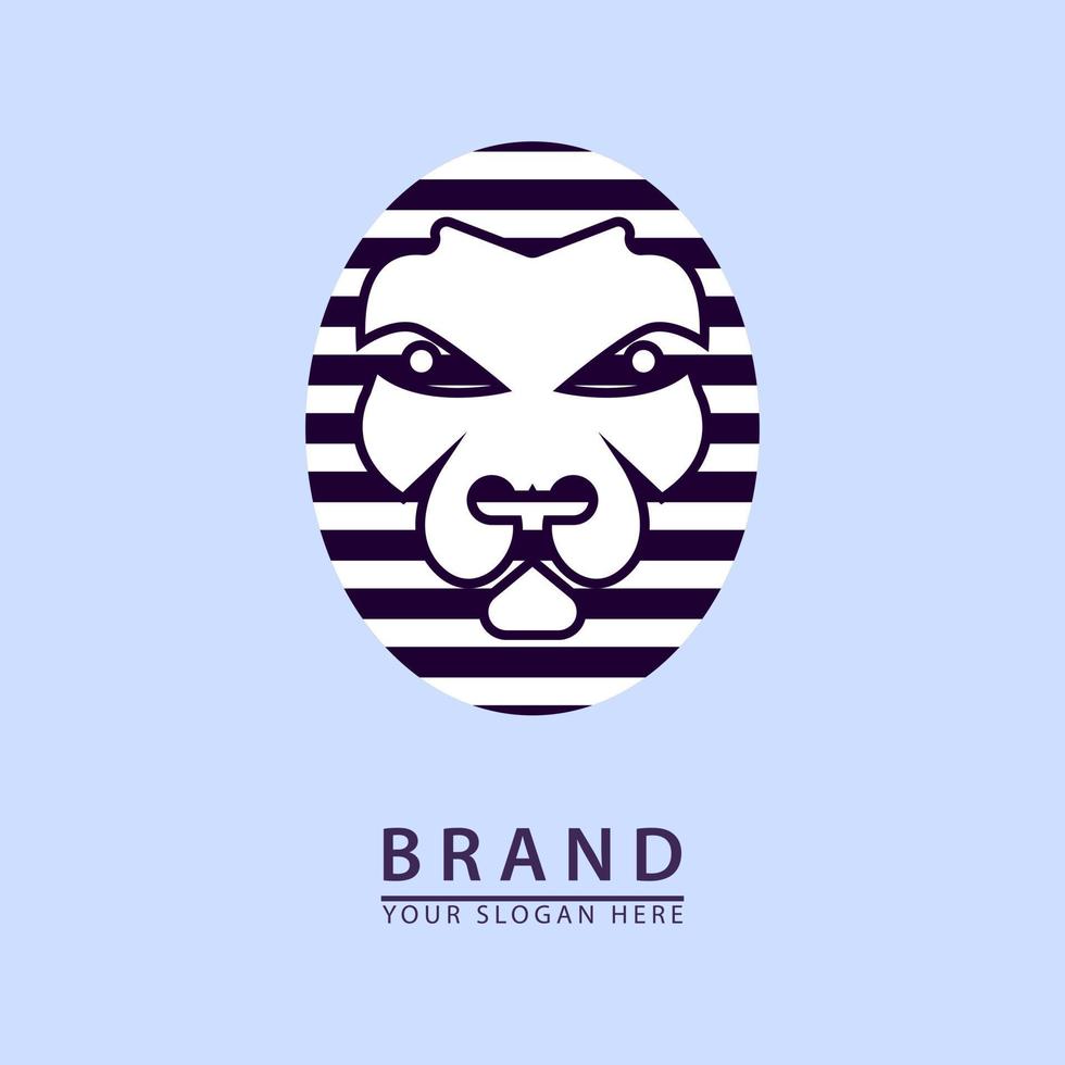 spooky lion face logo icon. vector