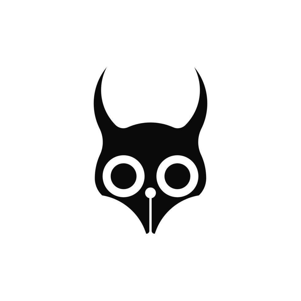 icono del logotipo de la cabeza del cráneo con cuernos vector