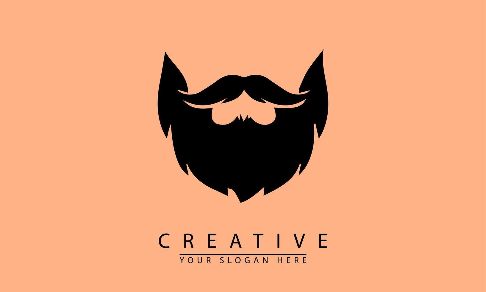 vector hombre bigote largo logo