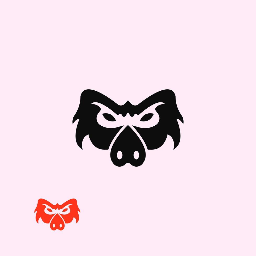 simple pig face illustration for logo icon vector