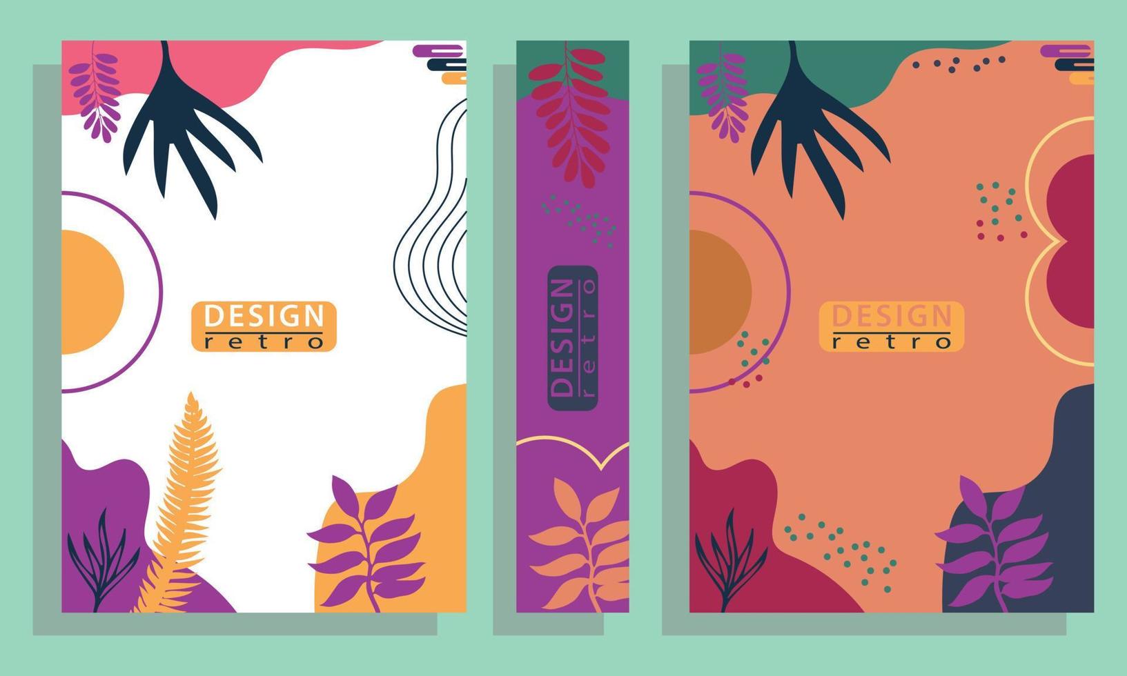 Modern abstract leaf cover set vector