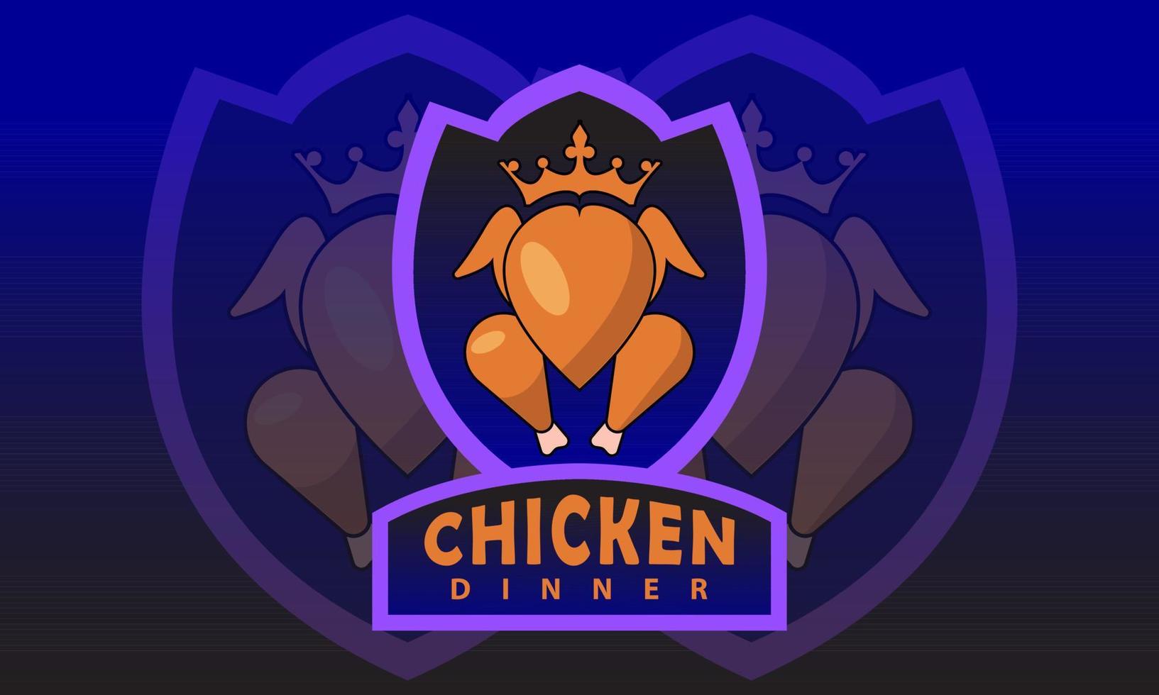 esport logo vector, crowned chicken meat vector