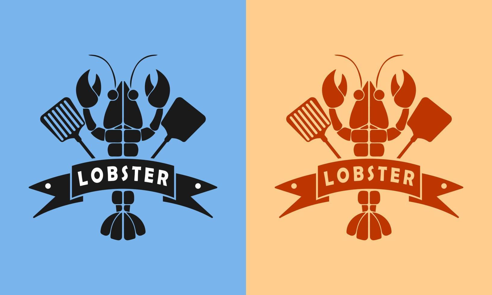 logo de langosta vectorial para mariscos y restaurante vector