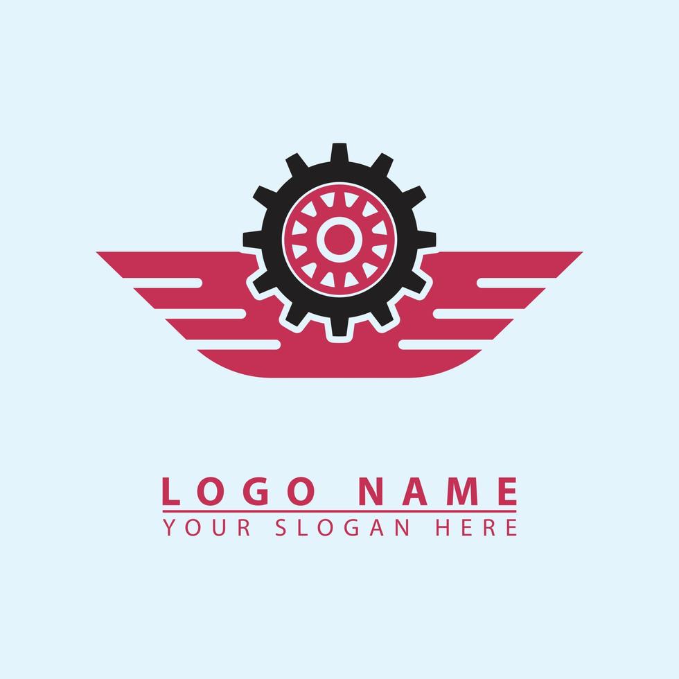 abstract vector mechanical wing logo icon